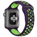 Curea iUni compatibila cu Apple Watch 1/2/3/4/5/6/7, 40mm, Silicon Sport, Purple/Green